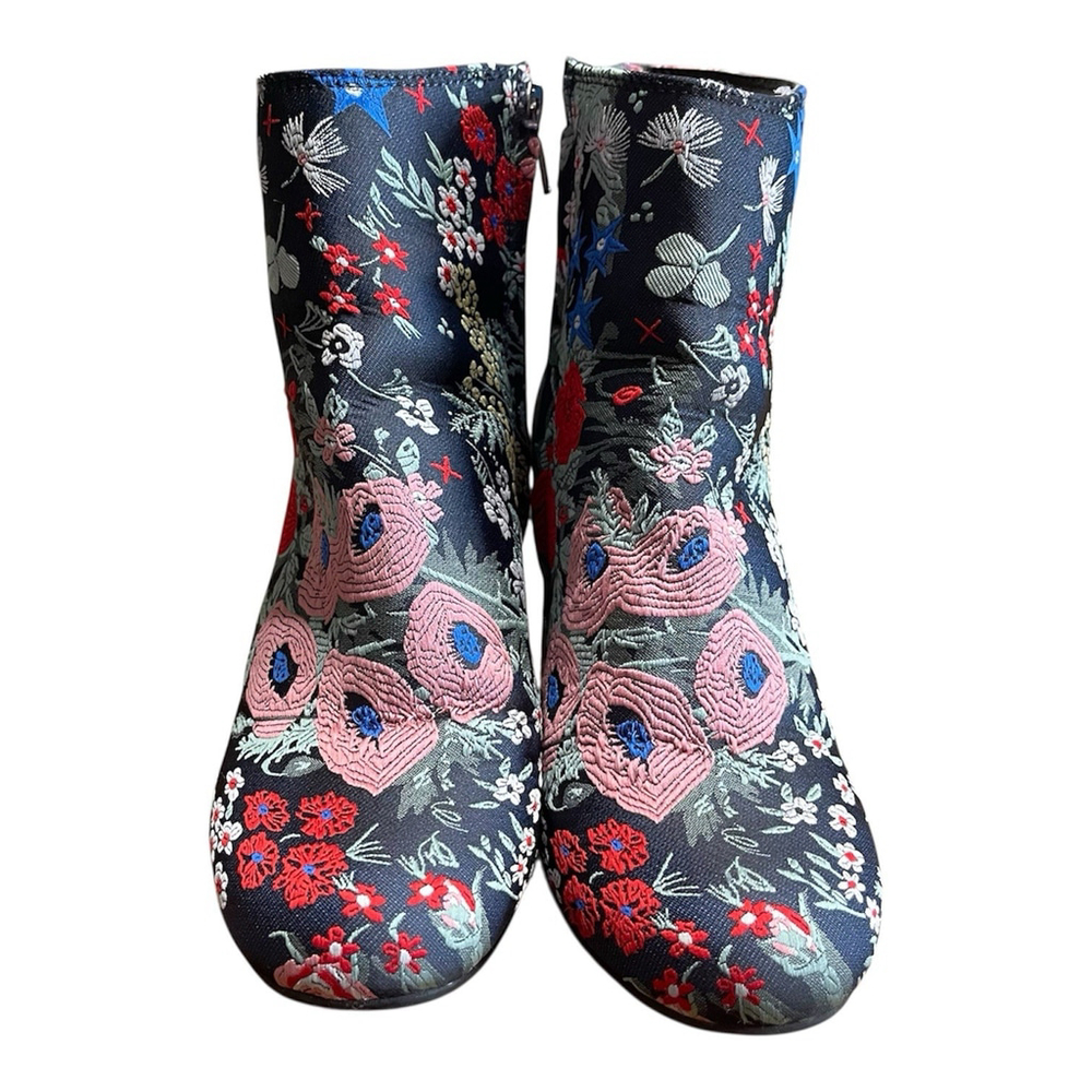 Zigi Soho Nydia Ankle Booties Boots Womens Size 6 Black Multi Floral Side Zipper - Picture 2 of 6